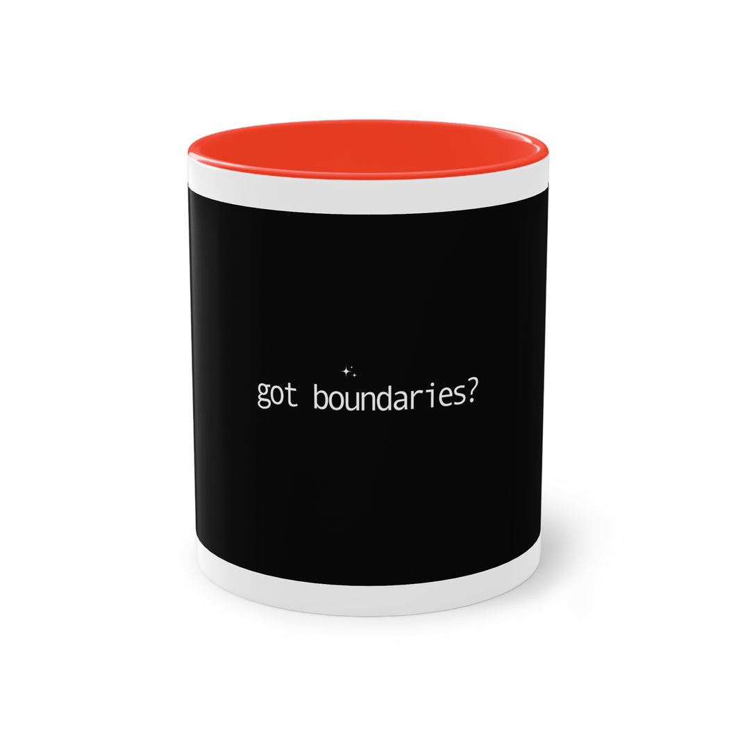 got boundaries? Two-Tone Coffee Mug, 11oz