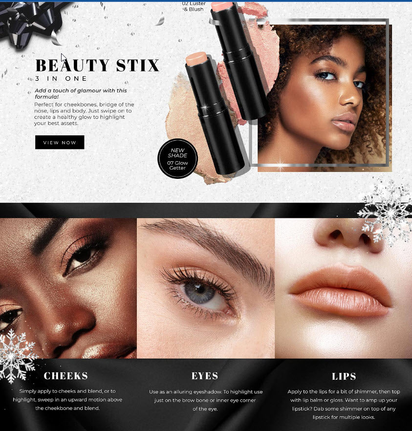 302 3 in 1 LUSTER & BLUSH Beauty stix shimmer